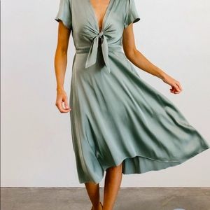 Large BALTIC BORN satin dress- eucalyptus. Never worn